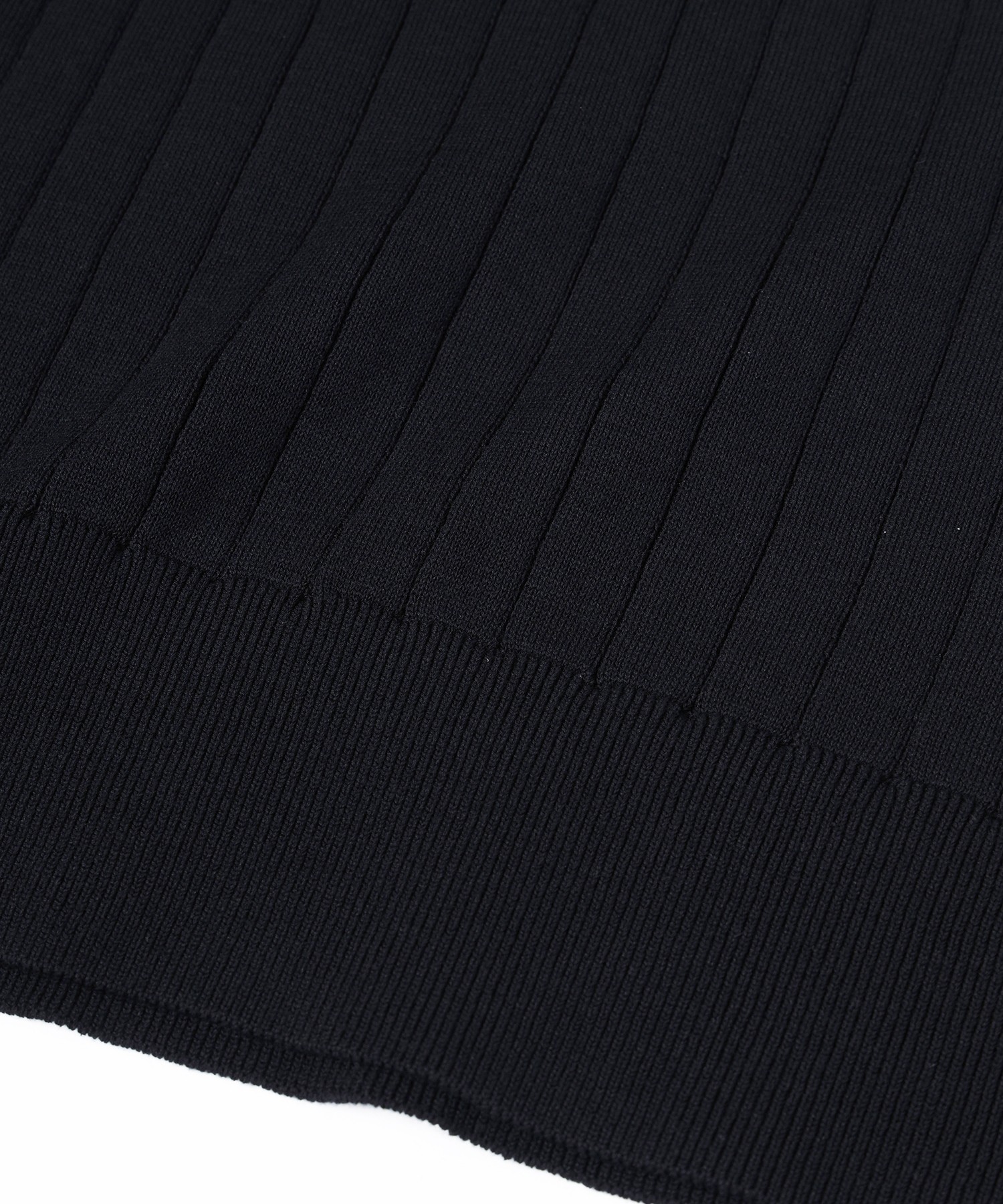 Wide Rib Skipper Collar Short Sleeve Knit