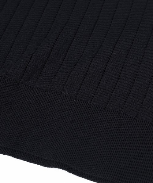 Wide Rib Skipper Collar Short Sleeve Knit