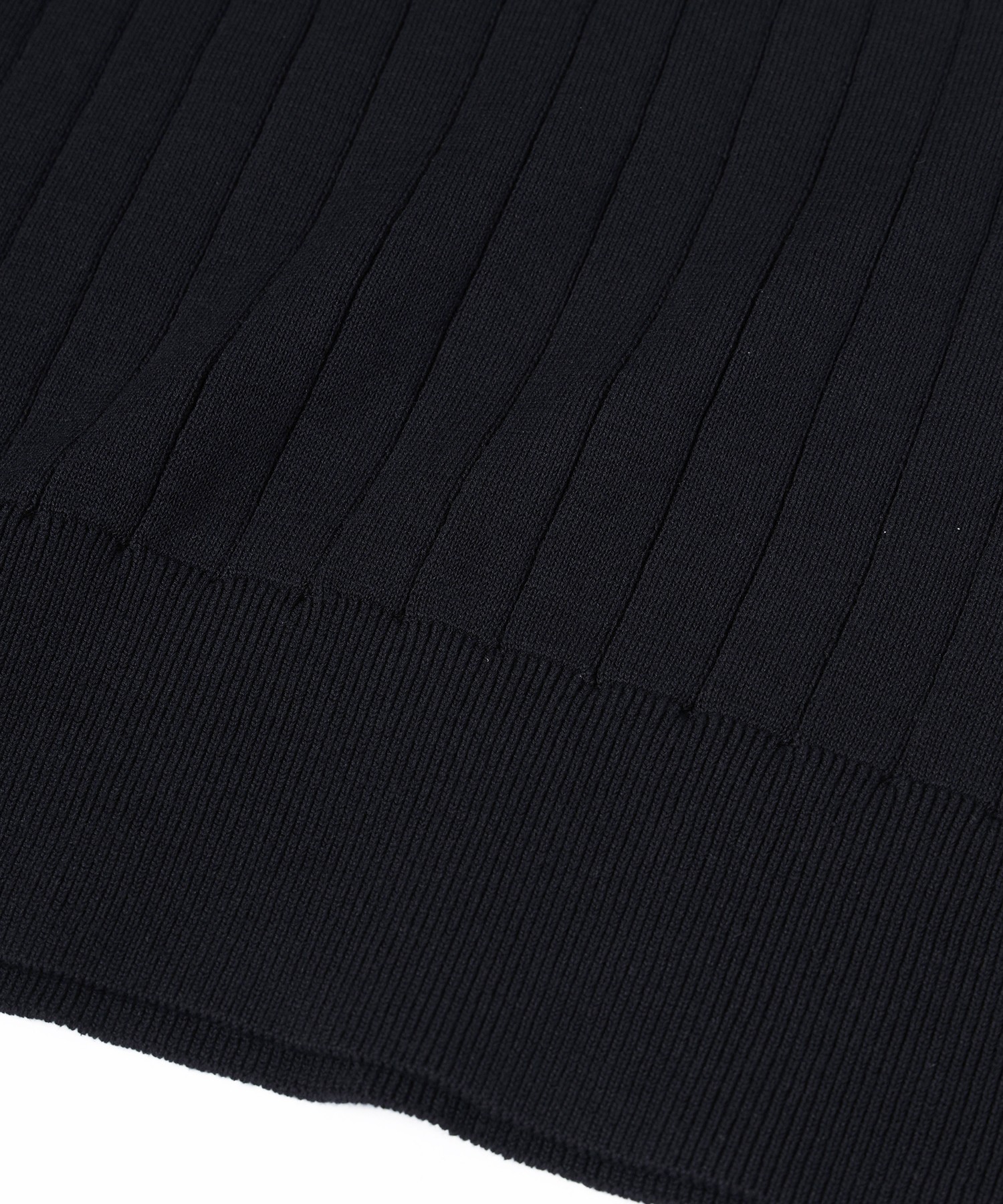 Wide Rib Skipper Collar Short Sleeve Knit