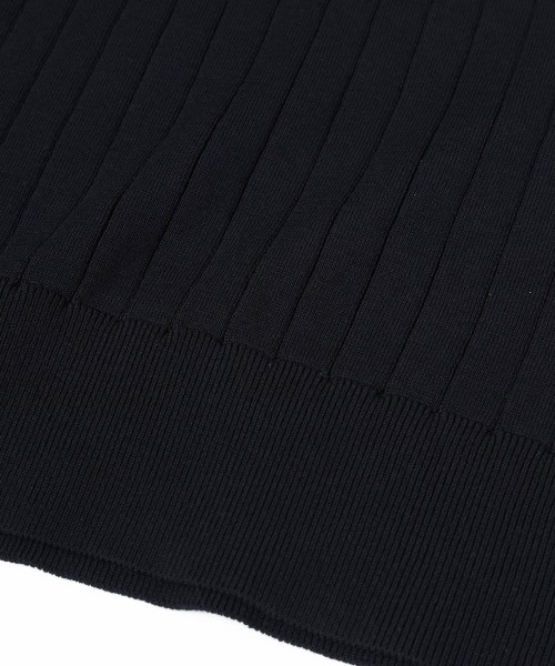Wide Rib Skipper Collar Short Sleeve Knit