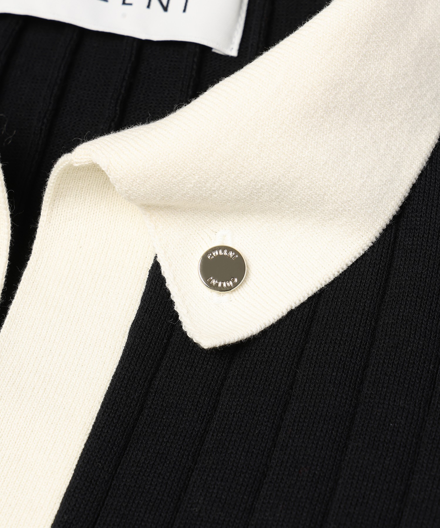 Wide Rib Skipper Collar Short Sleeve Knit