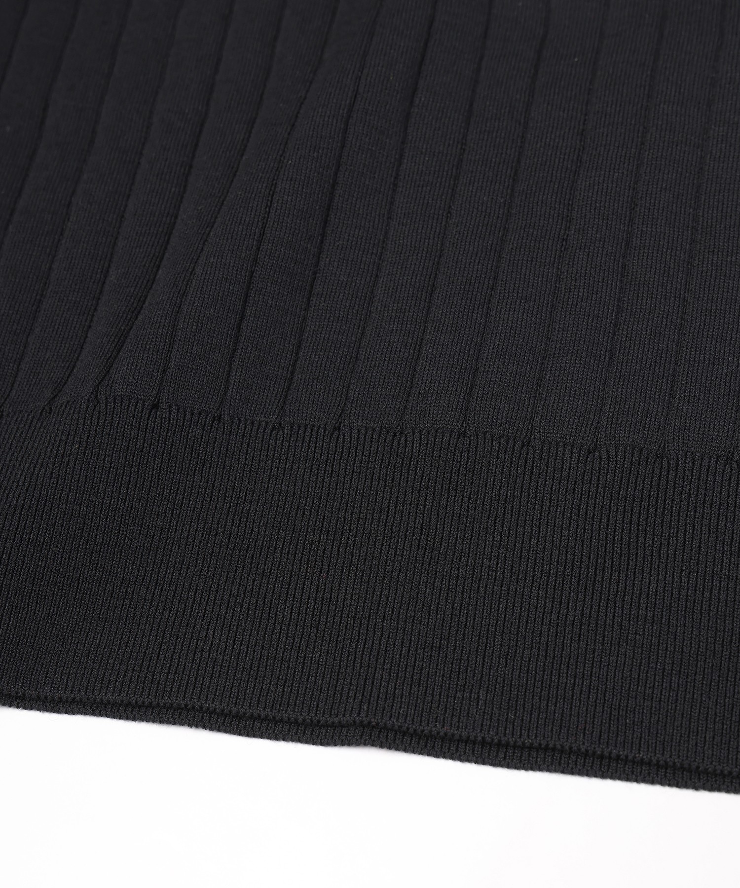 Wide Rib Skipper Collar Short Sleeve Knit