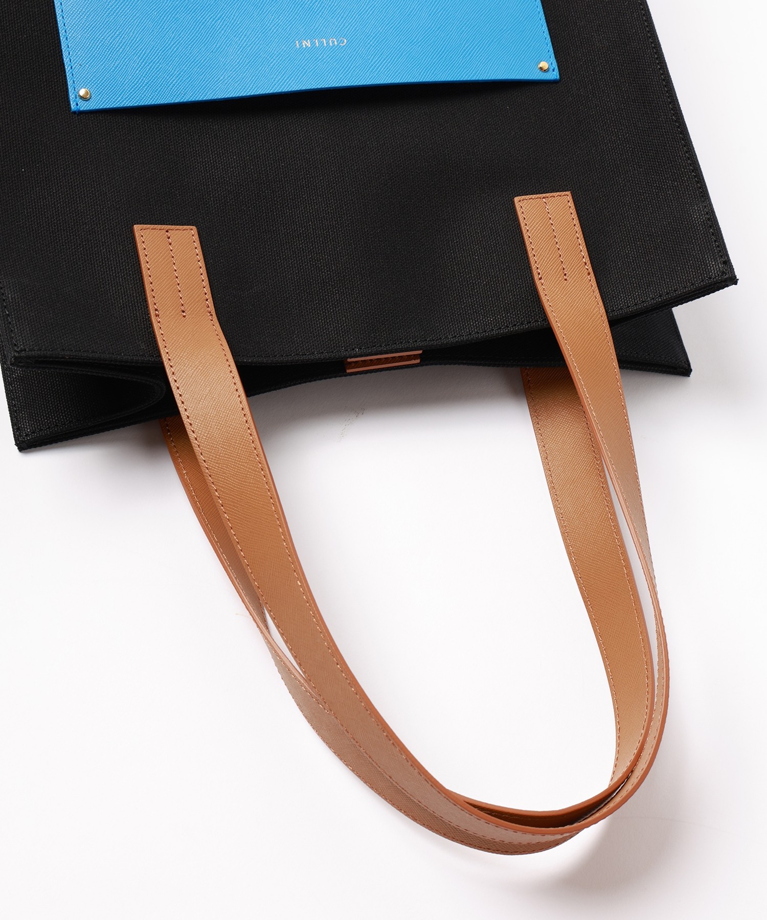 Leather Pocket Canvas Tote Bag