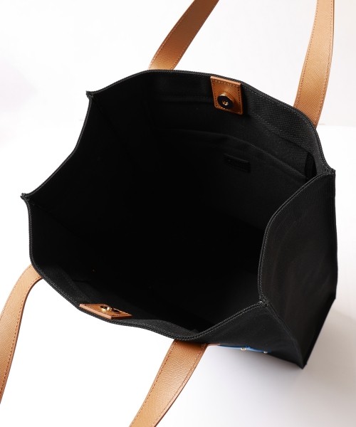 Leather Pocket Canvas Tote Bag