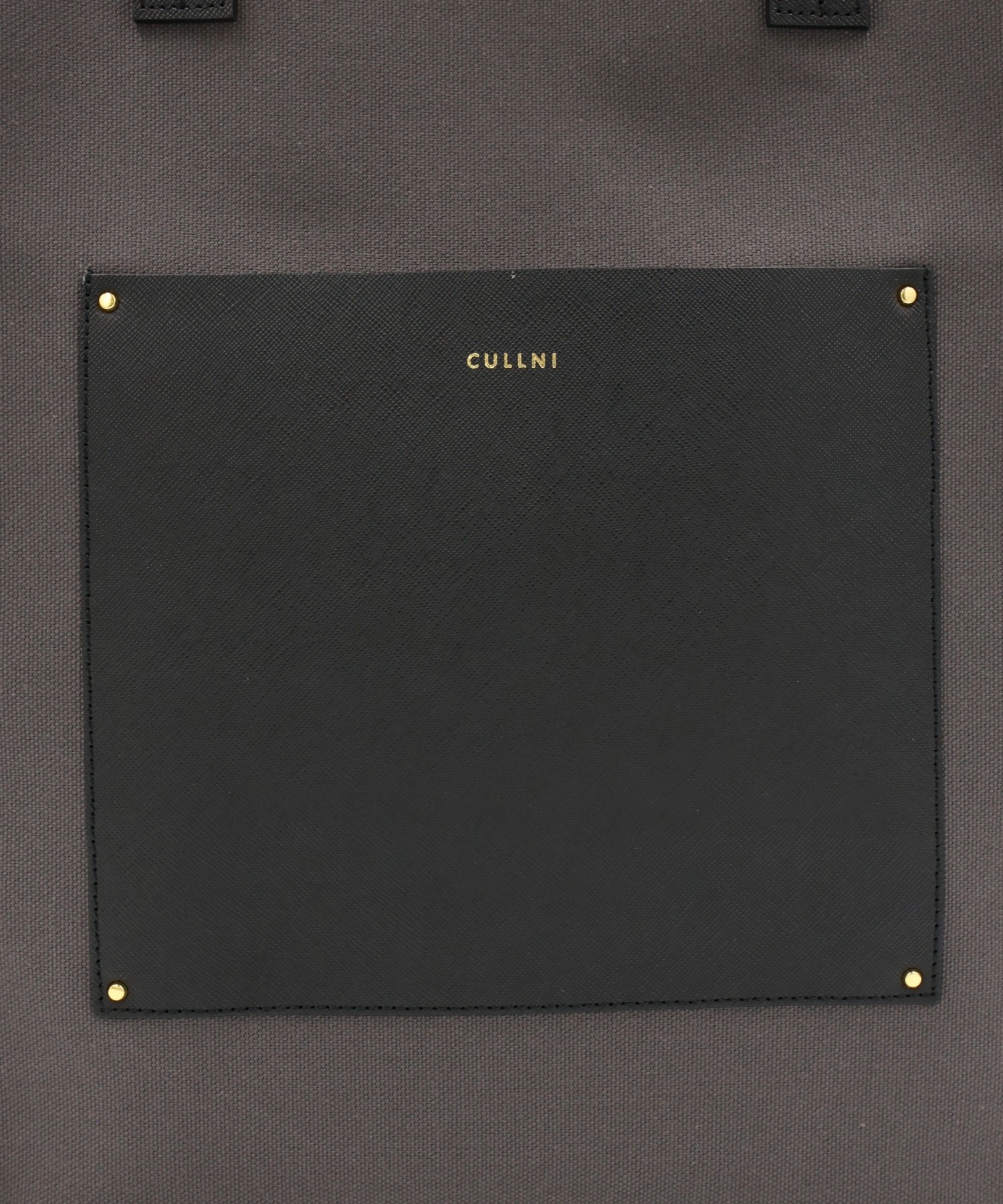 Leather Pocket Canvas Tote Bag