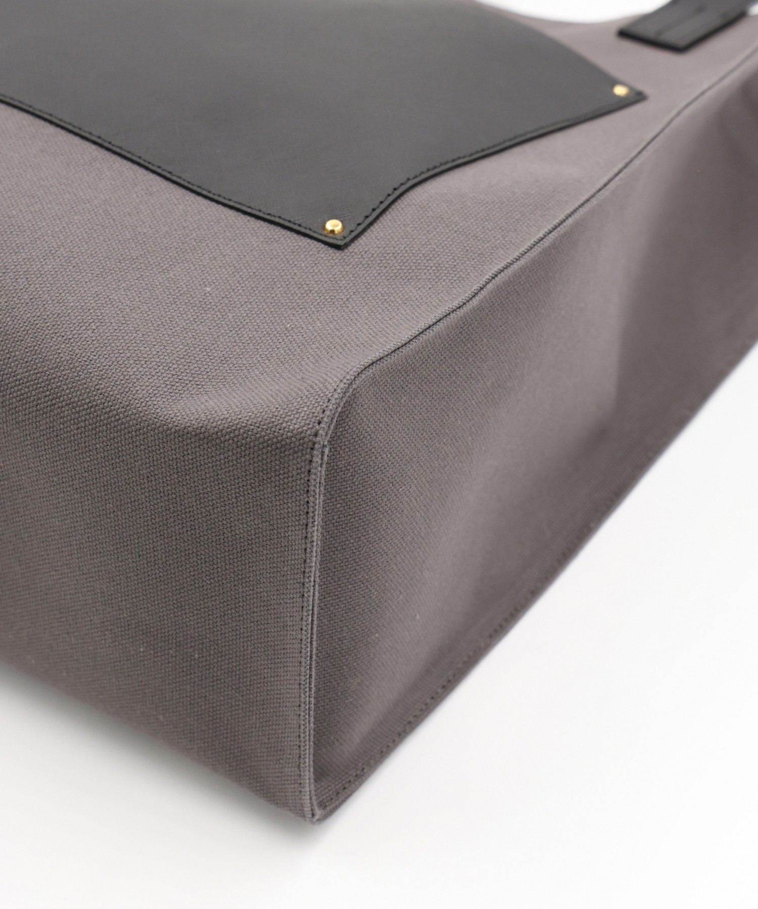 Leather Pocket Canvas Tote Bag