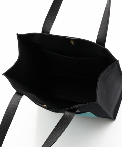 Leather Pocket Canvas Tote Bag