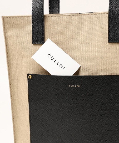 Leather Pocket Canvas Tote Bag