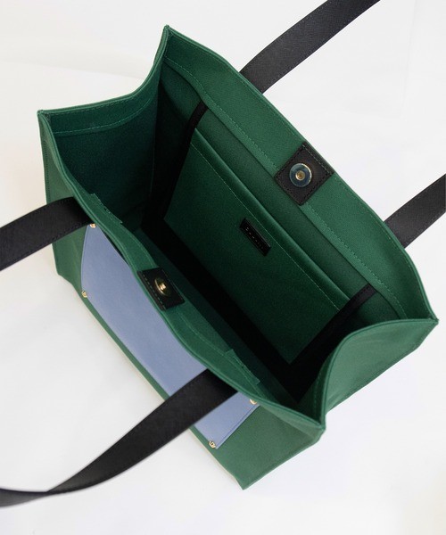 Leather Pocket Canvas Tote Bag