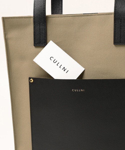 CULLNI クルニ レザー キャンバス トートバッグ CULLNI ONLINE STORE / Leather Pocket Canvas Mini Tote