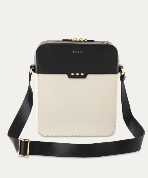 Square leather shoulder bag