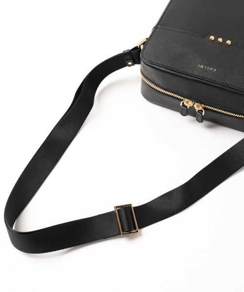 Square leather shoulder bag