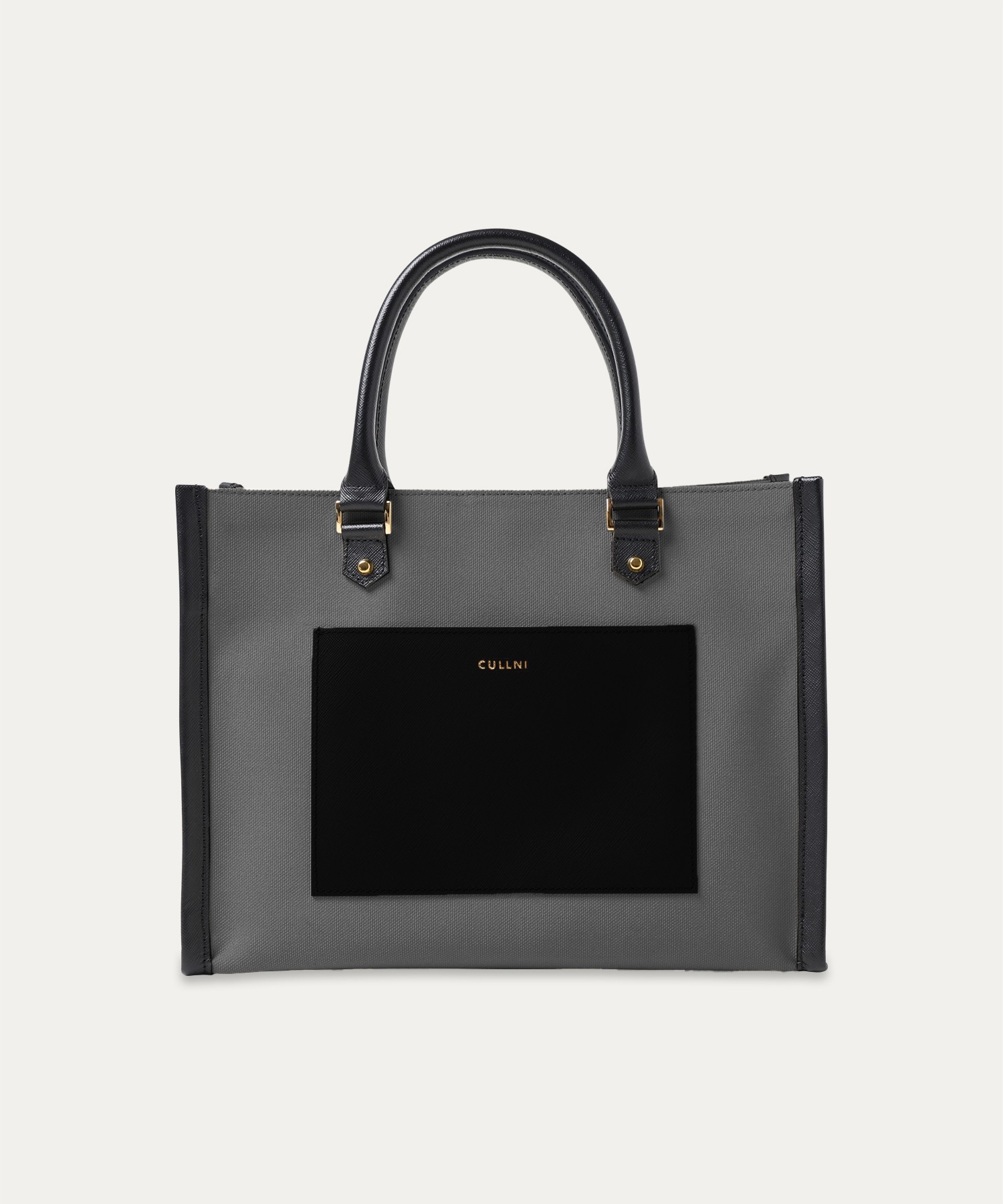 CULLNI ONLINE STORE / Leather Trimmed Canvas Mini Handbag