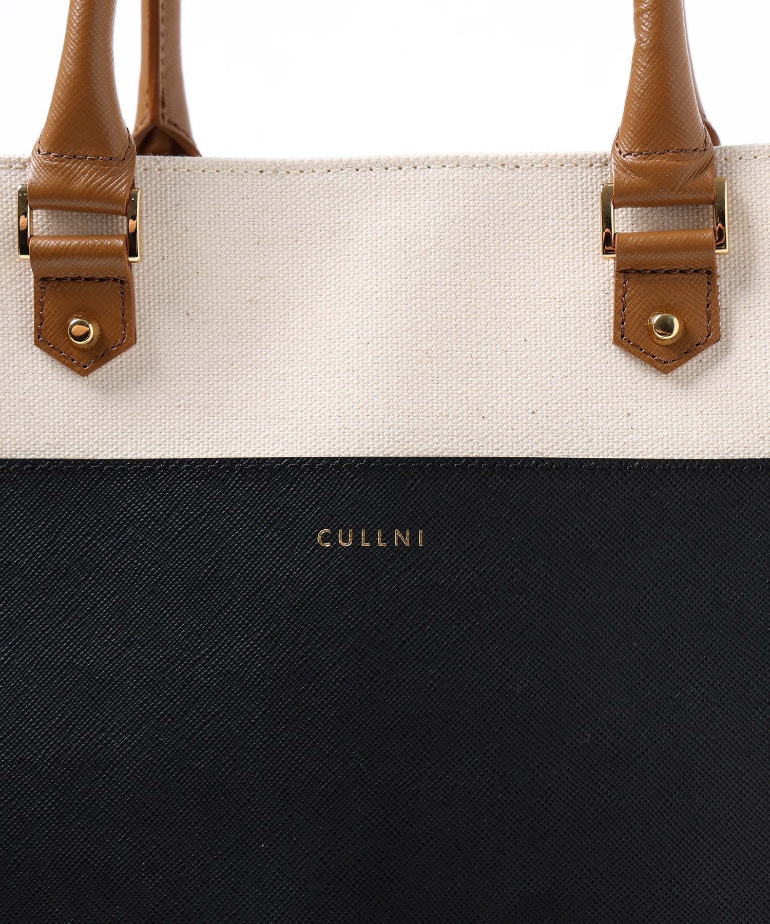 Leather Trimmed Canvas Mini Handbag