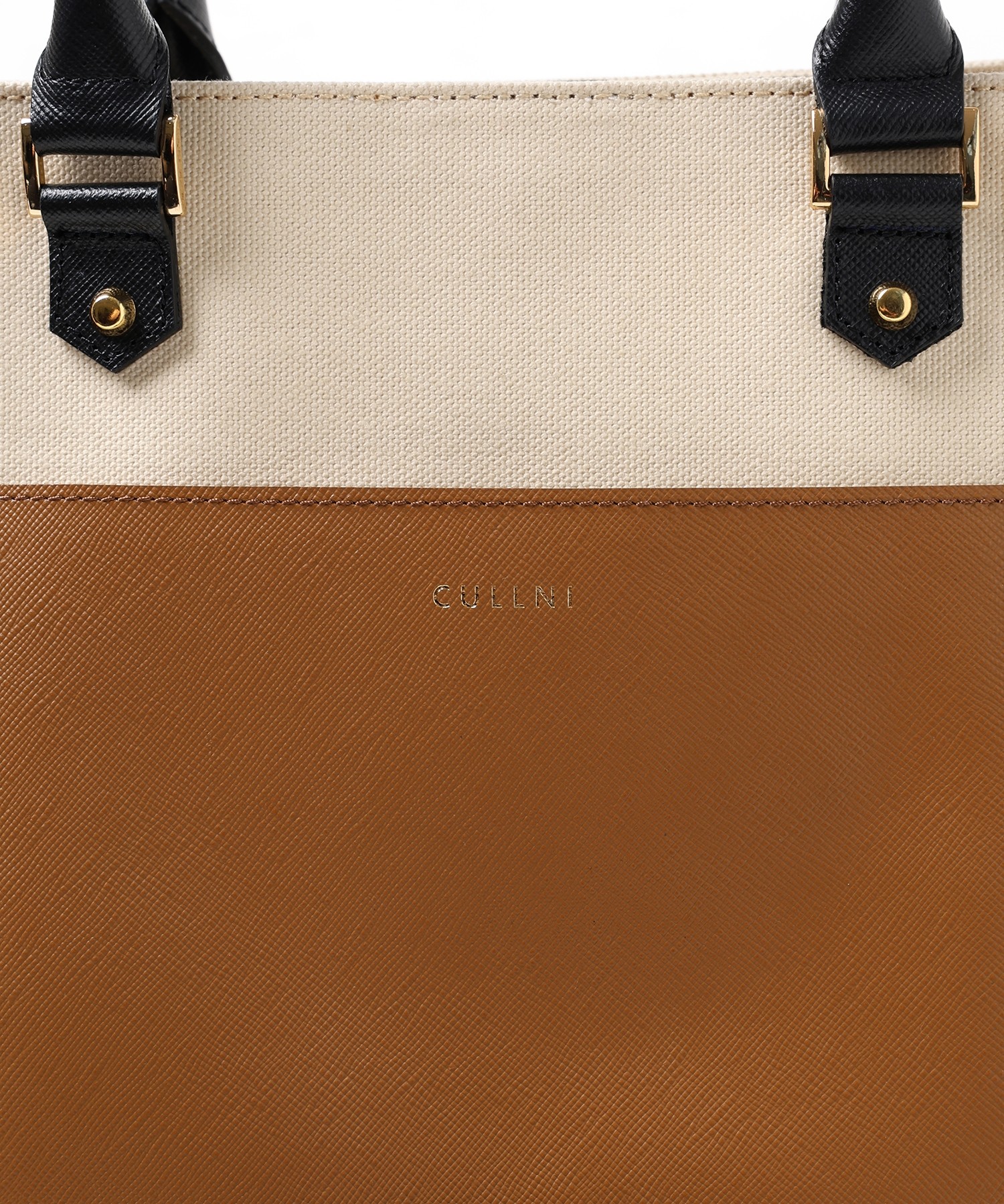 Leather Trimmed Canvas Mini Handbag