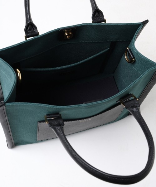 Leather Trimmed Canvas Mini Handbag