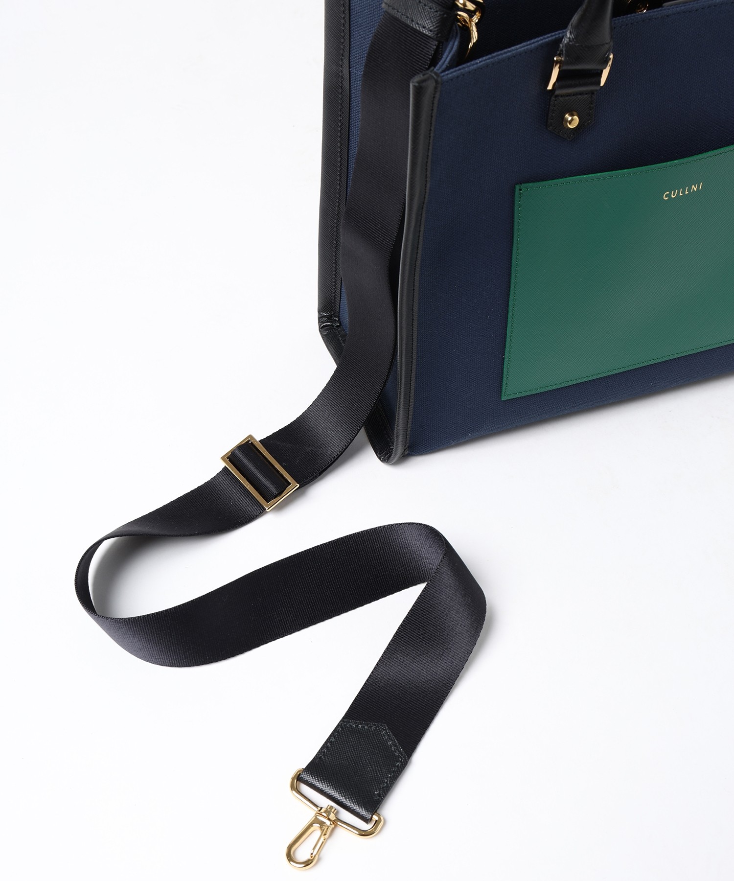 Leather Trimmed Canvas Mini Handbag