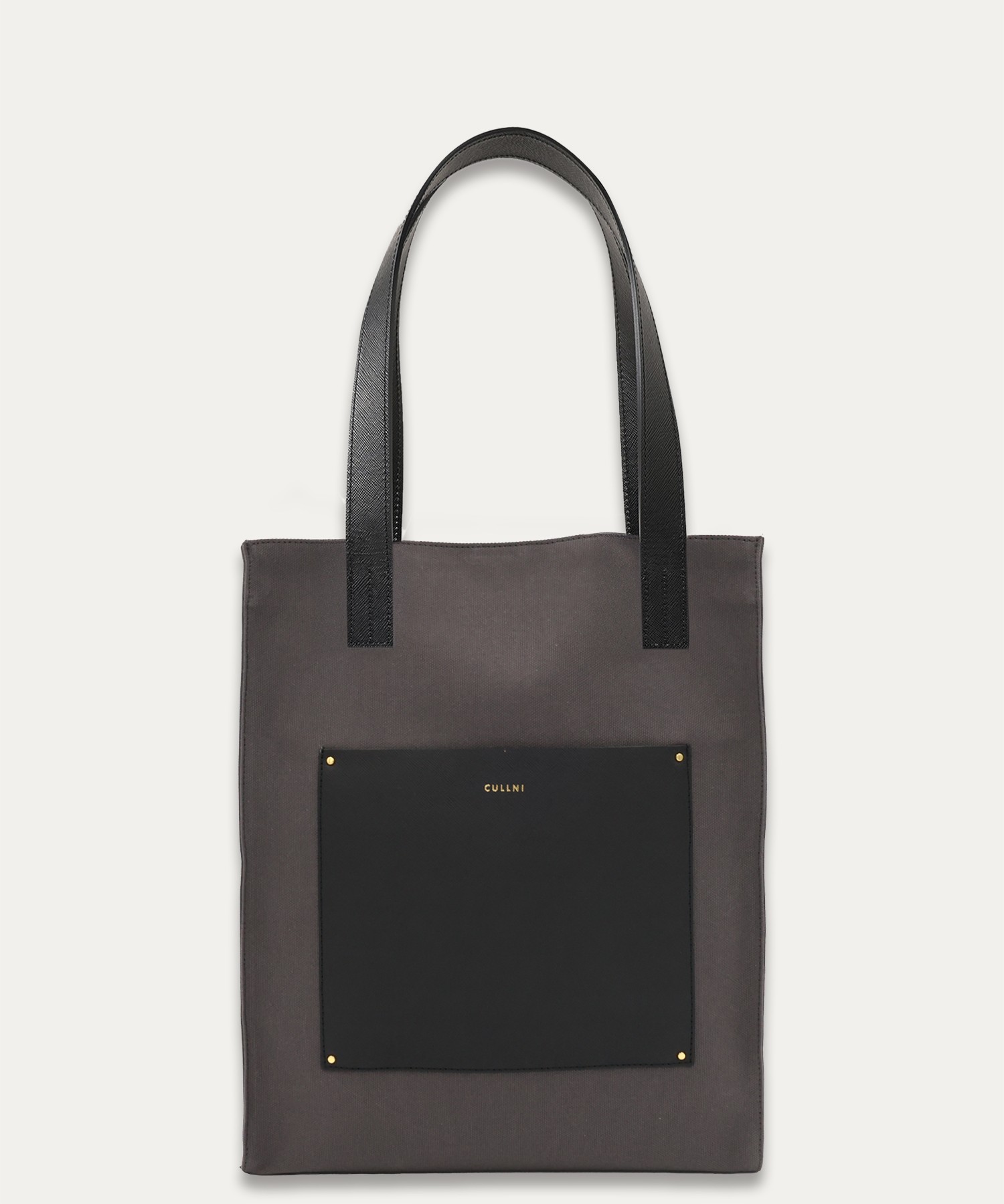 Leather Pocket Canvas Mini Tote