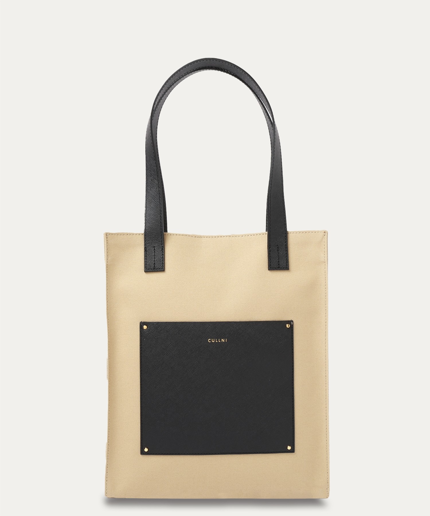 Leather Pocket Canvas Mini Tote