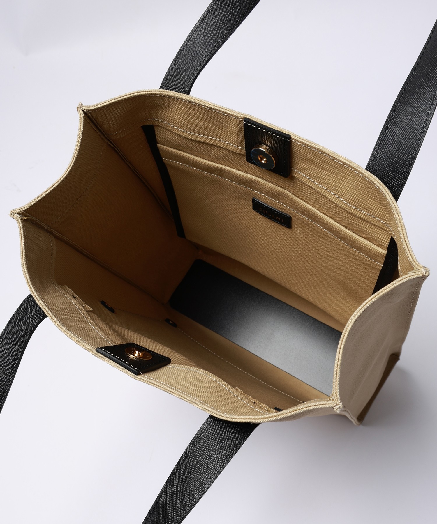 Leather Pocket Canvas Mini Tote