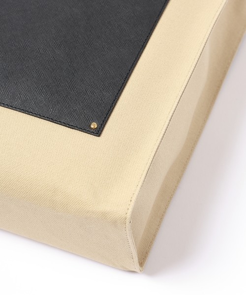 Leather Pocket Canvas Mini Tote