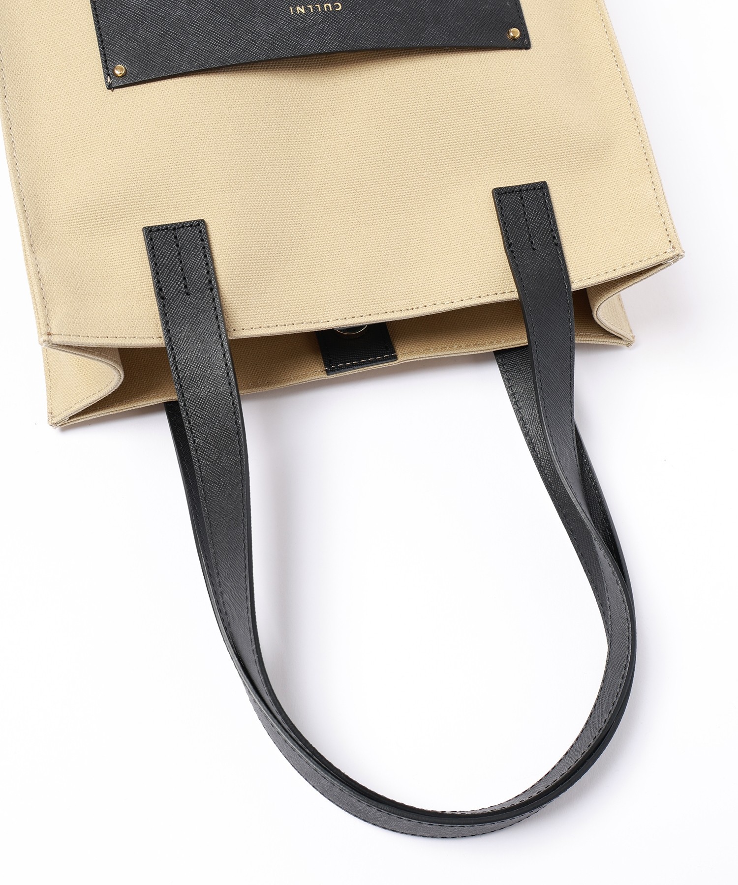 Leather Pocket Canvas Mini Tote