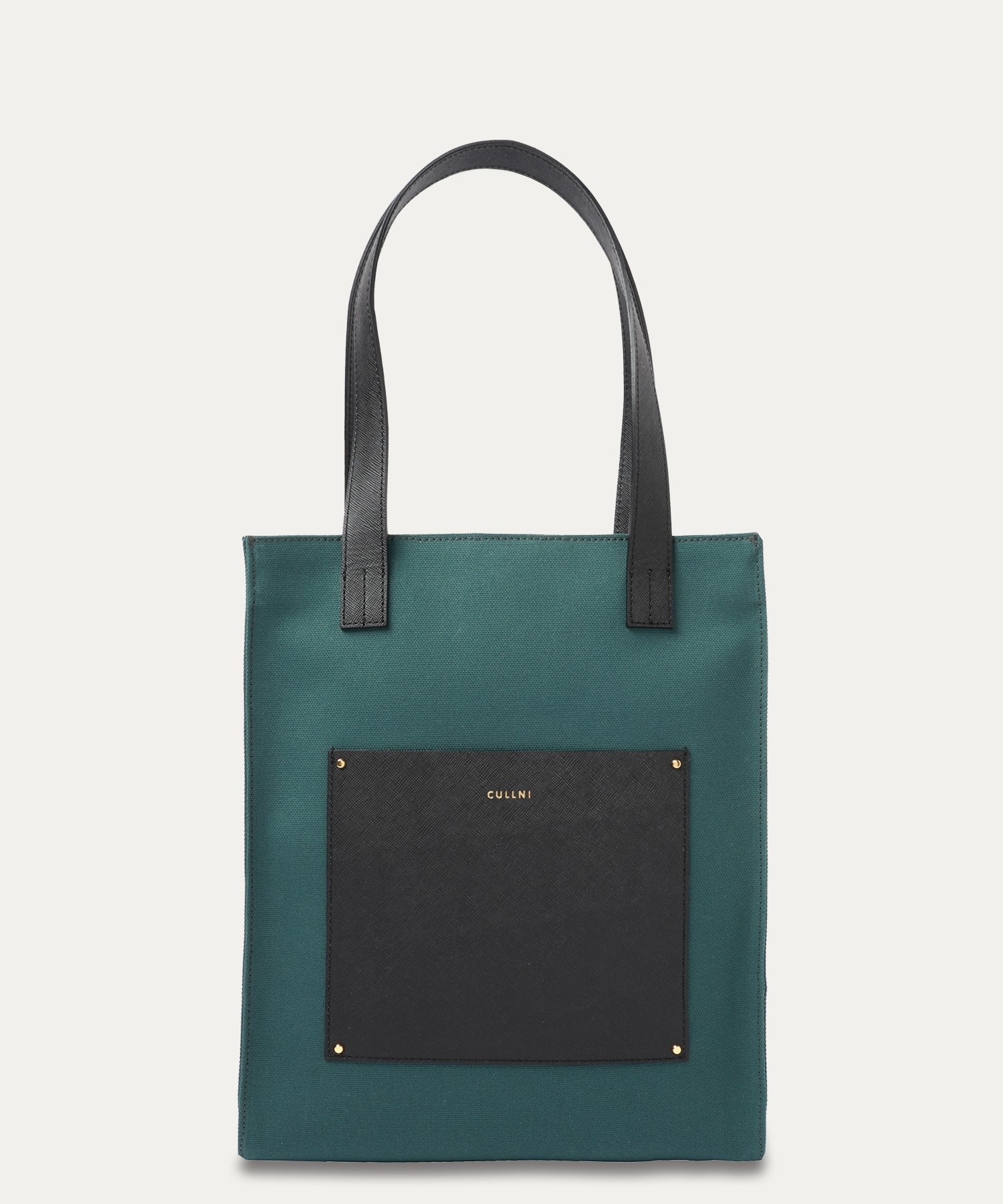 Leather Pocket Canvas Mini Tote
