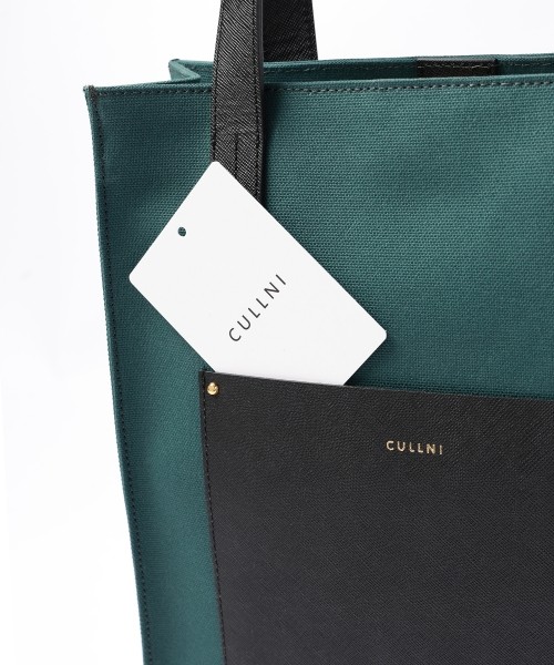 Leather Pocket Canvas Mini Tote