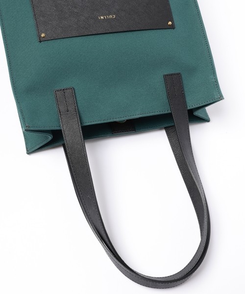 Leather Pocket Canvas Mini Tote