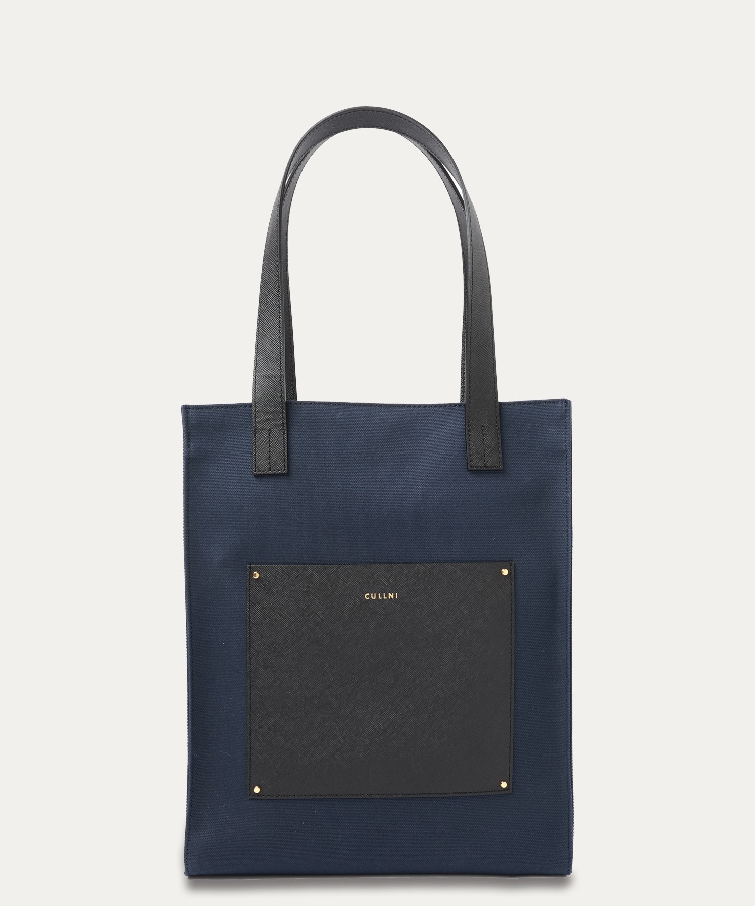 Leather Pocket Canvas Mini Tote