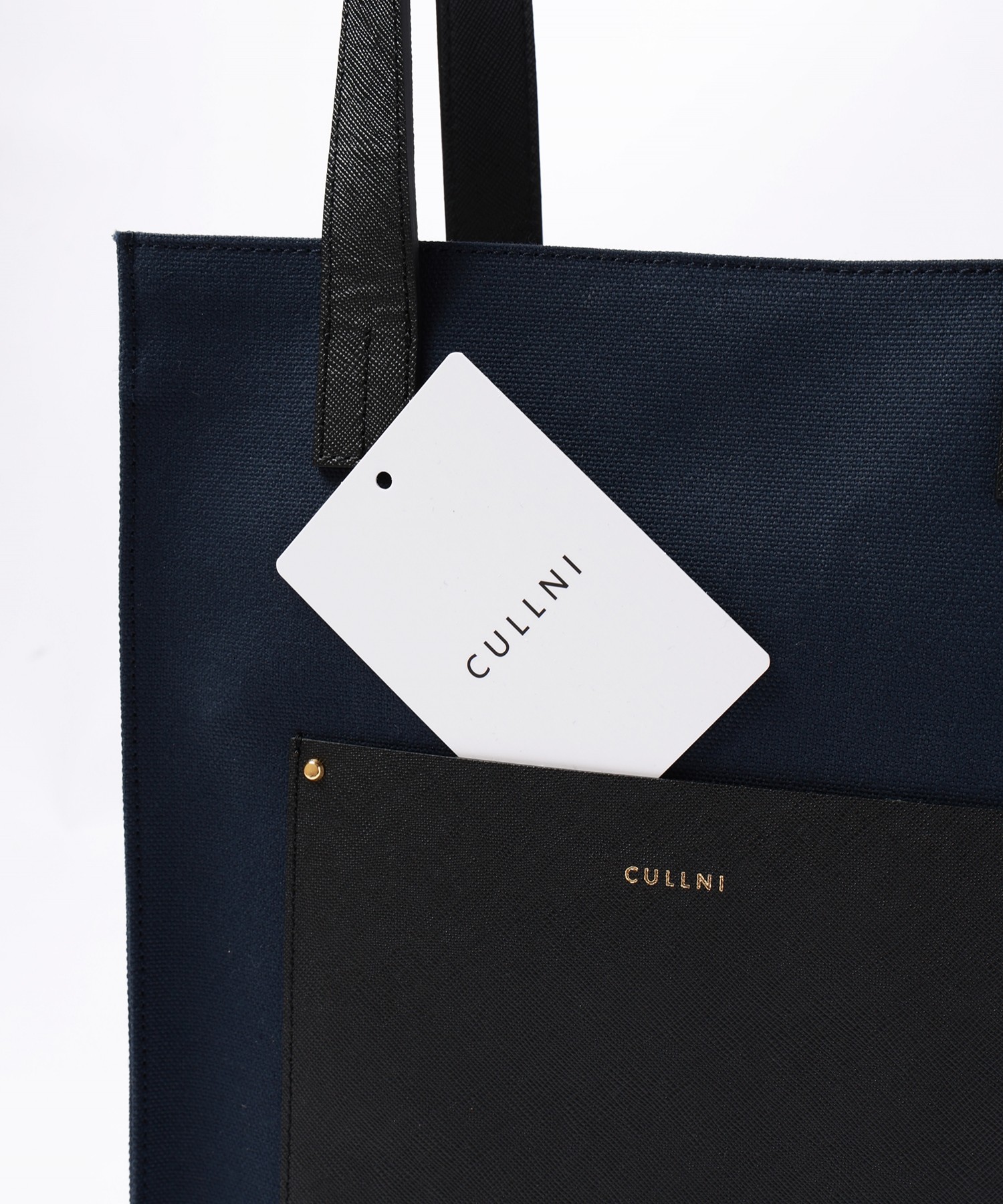 Leather Pocket Canvas Mini Tote