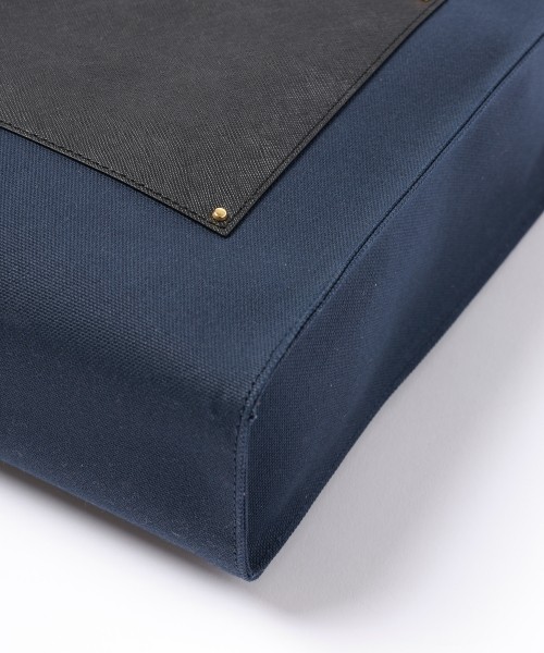 Leather Pocket Canvas Mini Tote