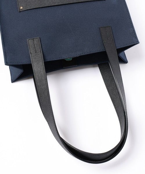 Leather Pocket Canvas Mini Tote