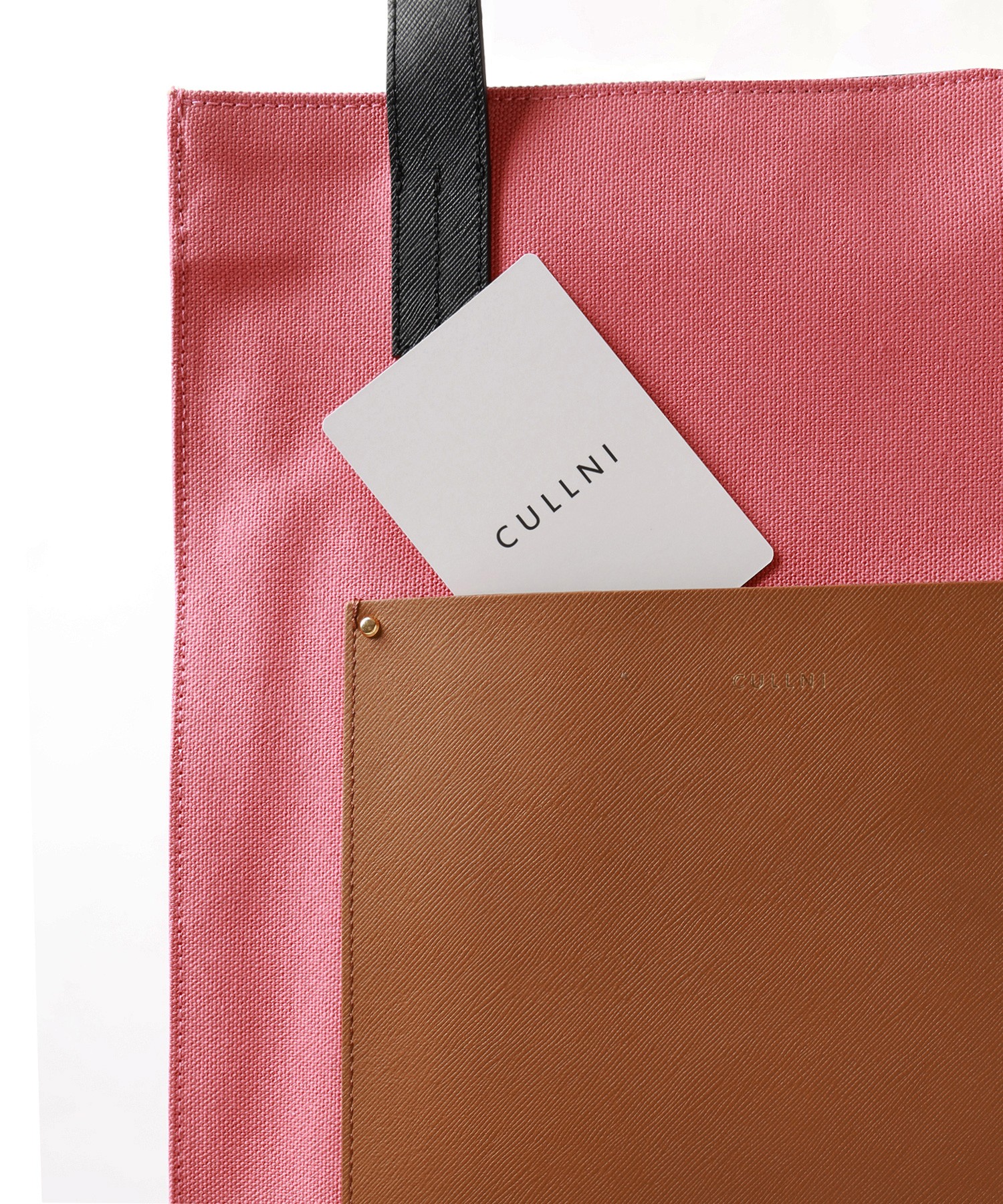 Leather Pocket Canvas Mini Tote