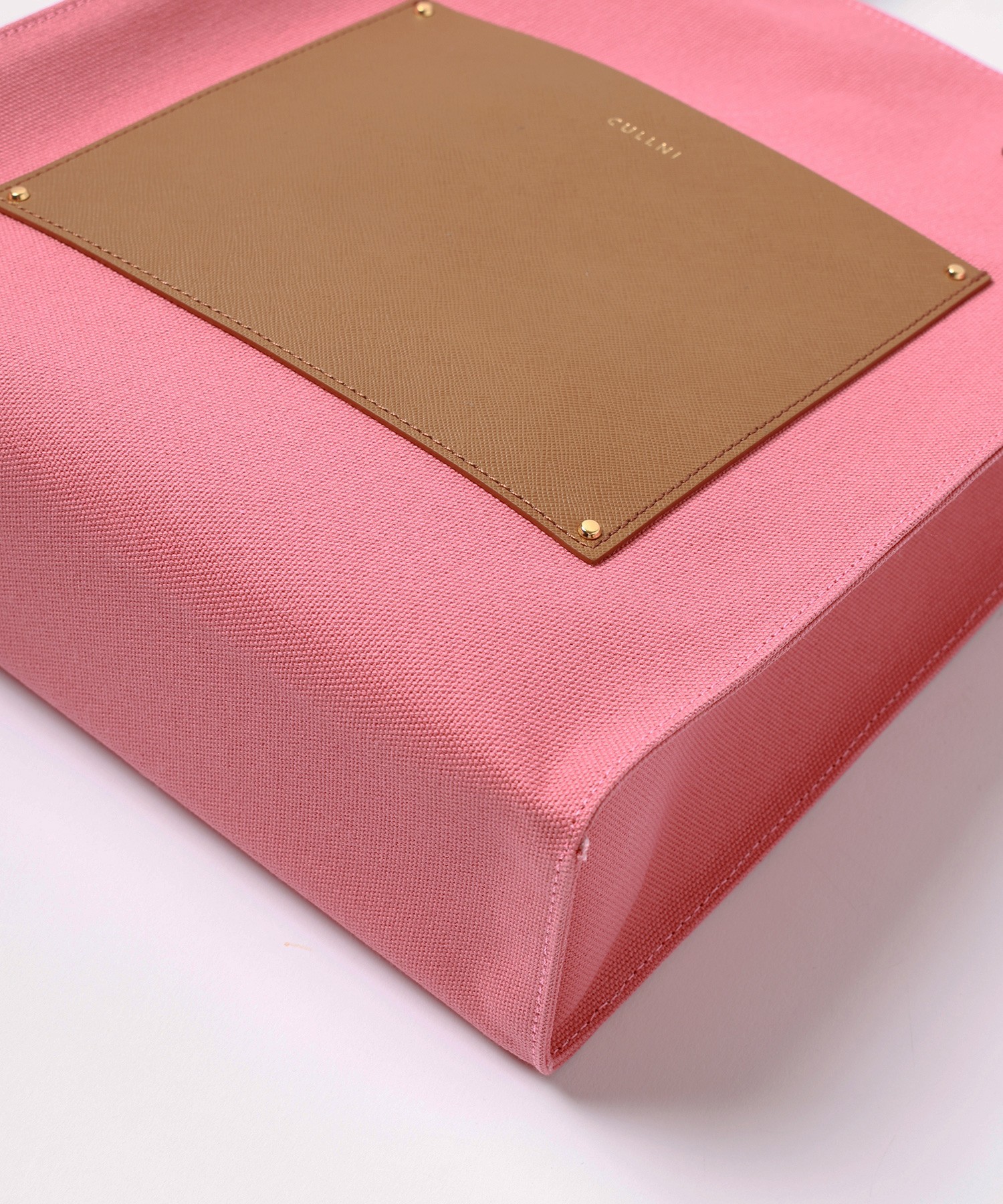 Leather Pocket Canvas Mini Tote