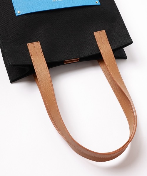 Leather Pocket Canvas Mini Tote