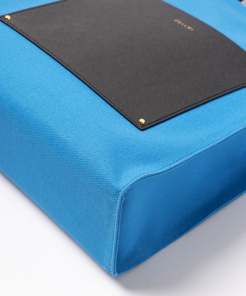 Leather Pocket Canvas Mini Tote