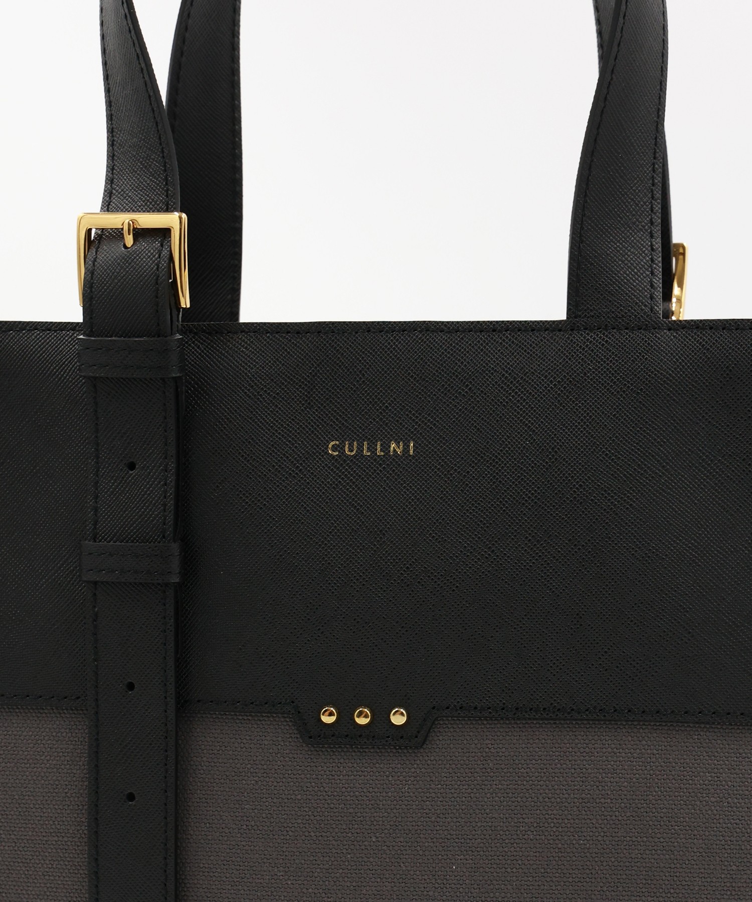 Leather Belt Handle&Canvas Combination Mini Tote Bag