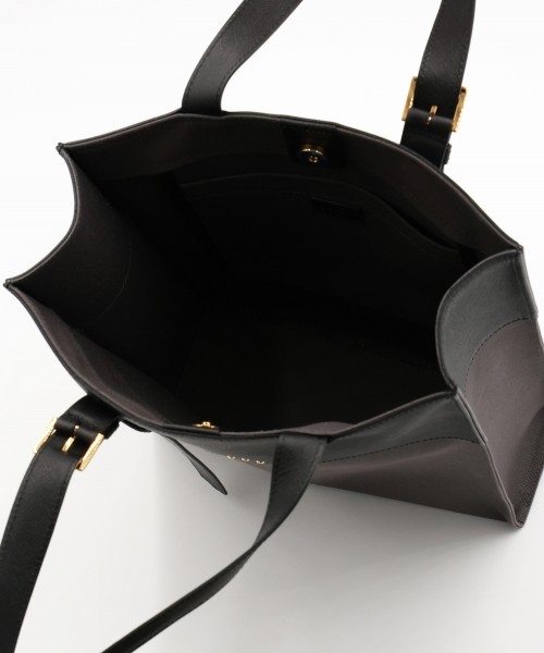 Leather Belt Handle&Canvas Combination Mini Tote Bag