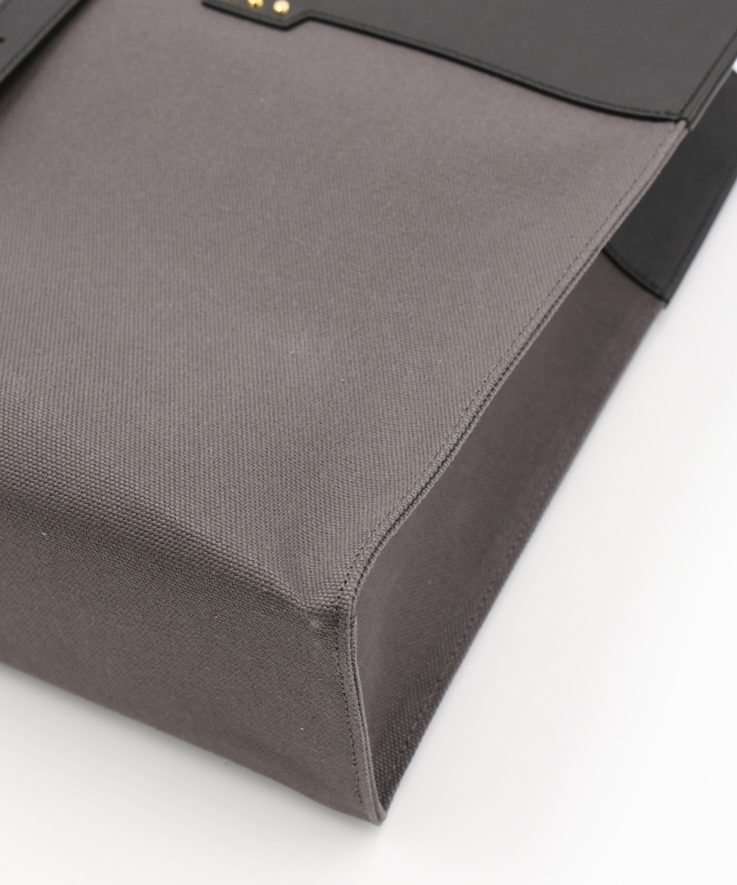 Leather Belt Handle&Canvas Combination Mini Tote Bag