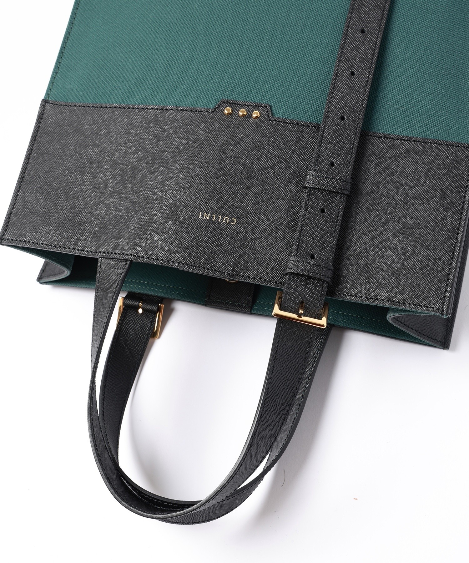 Leather Belt Handle&Canvas Combination Mini Tote Bag