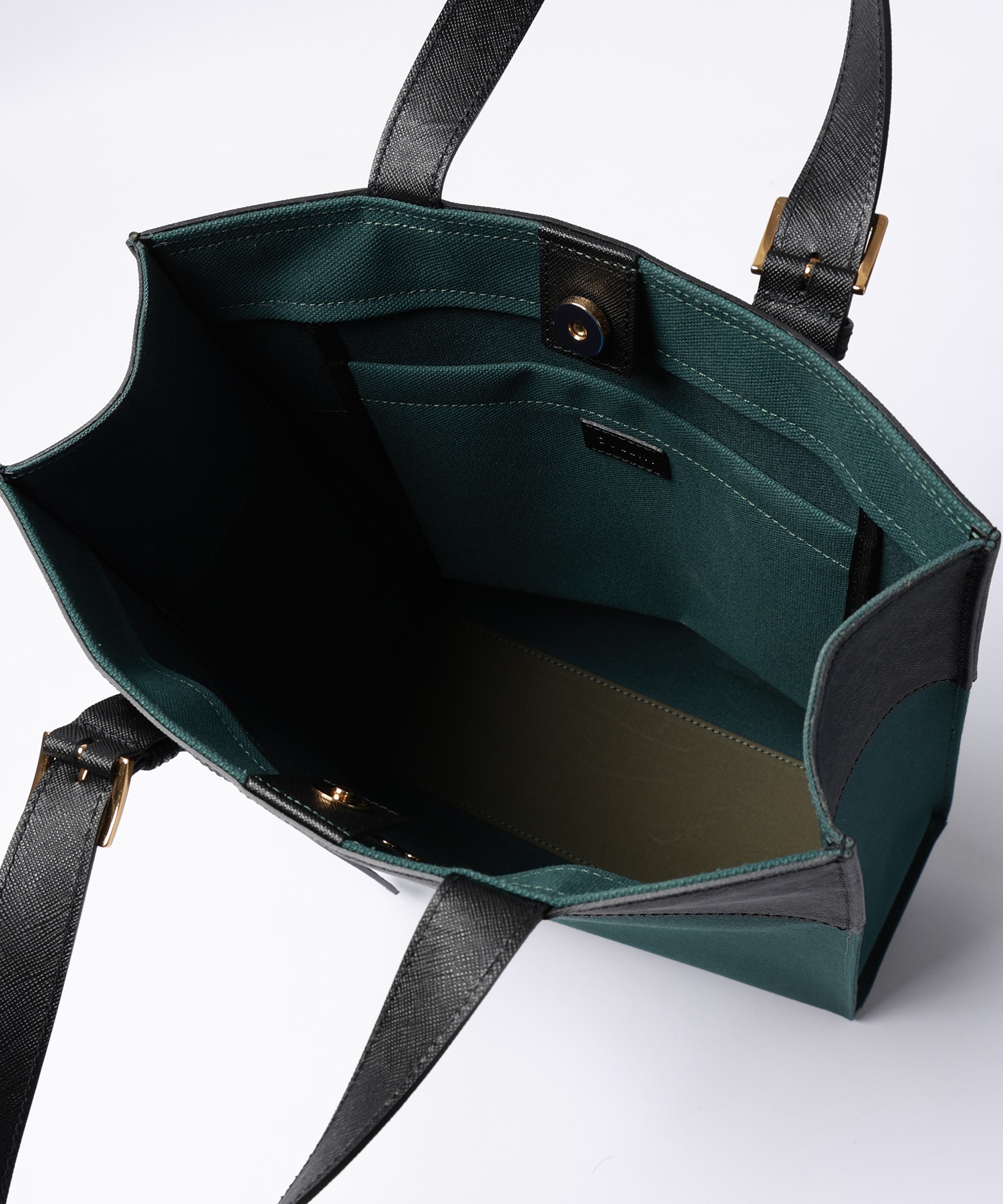 Leather Belt Handle&Canvas Combination Mini Tote Bag