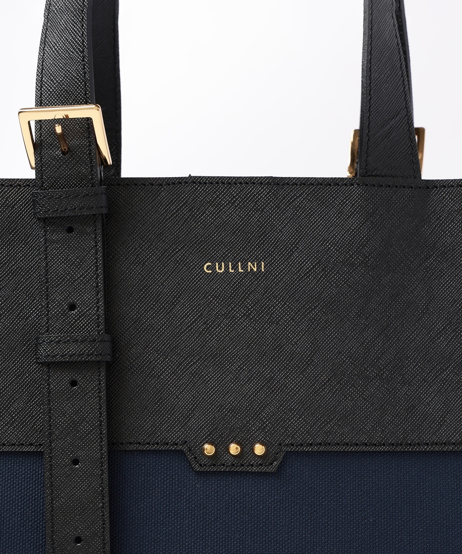 Leather Belt Handle&Canvas Combination Mini Tote Bag