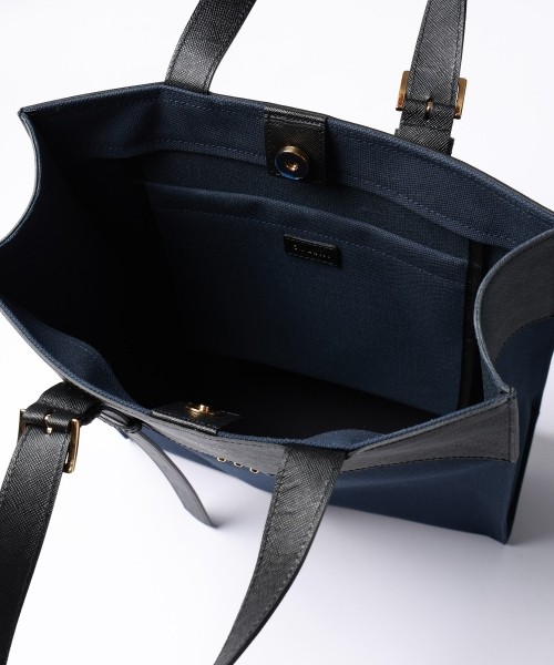 Leather Belt Handle&Canvas Combination Mini Tote Bag