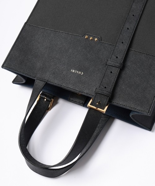 Leather Belt Handle&Canvas Combination Mini Tote Bag