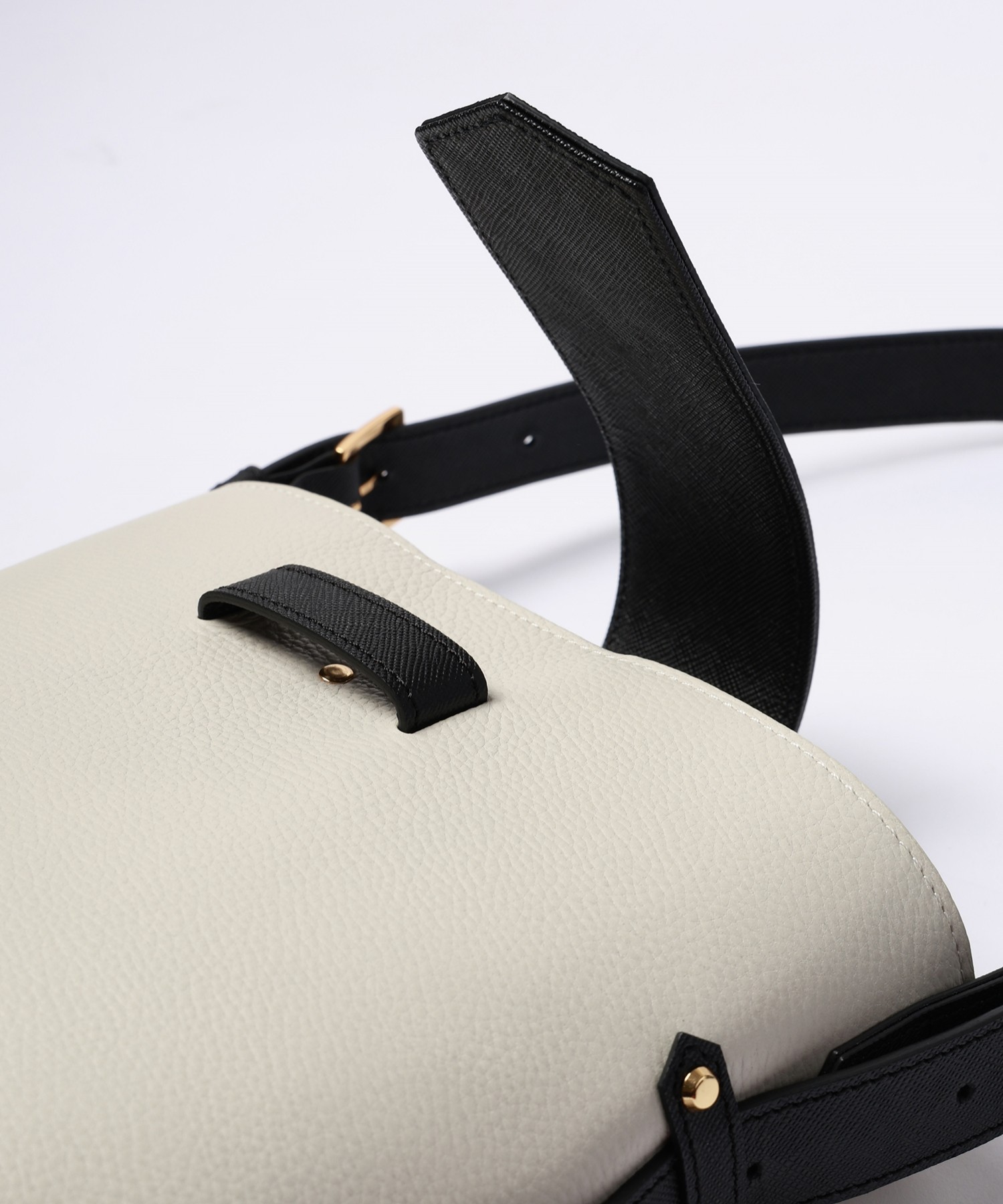 Leather Flap Bucket Bag