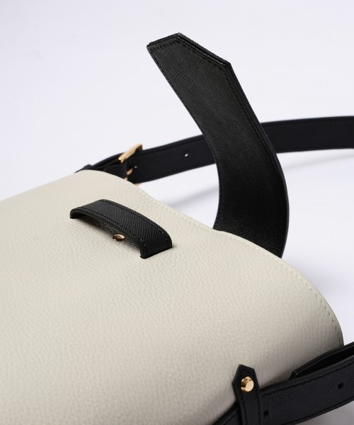 Leather Flap Bucket Bag