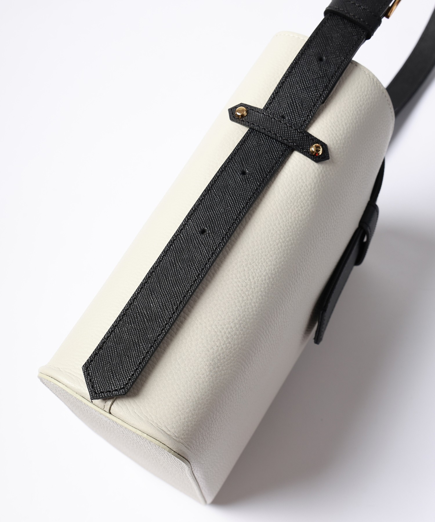 Leather Flap Bucket Bag