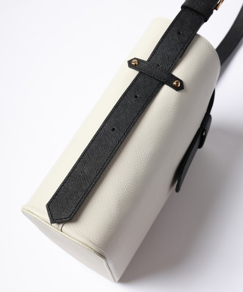 Leather Flap Bucket Bag