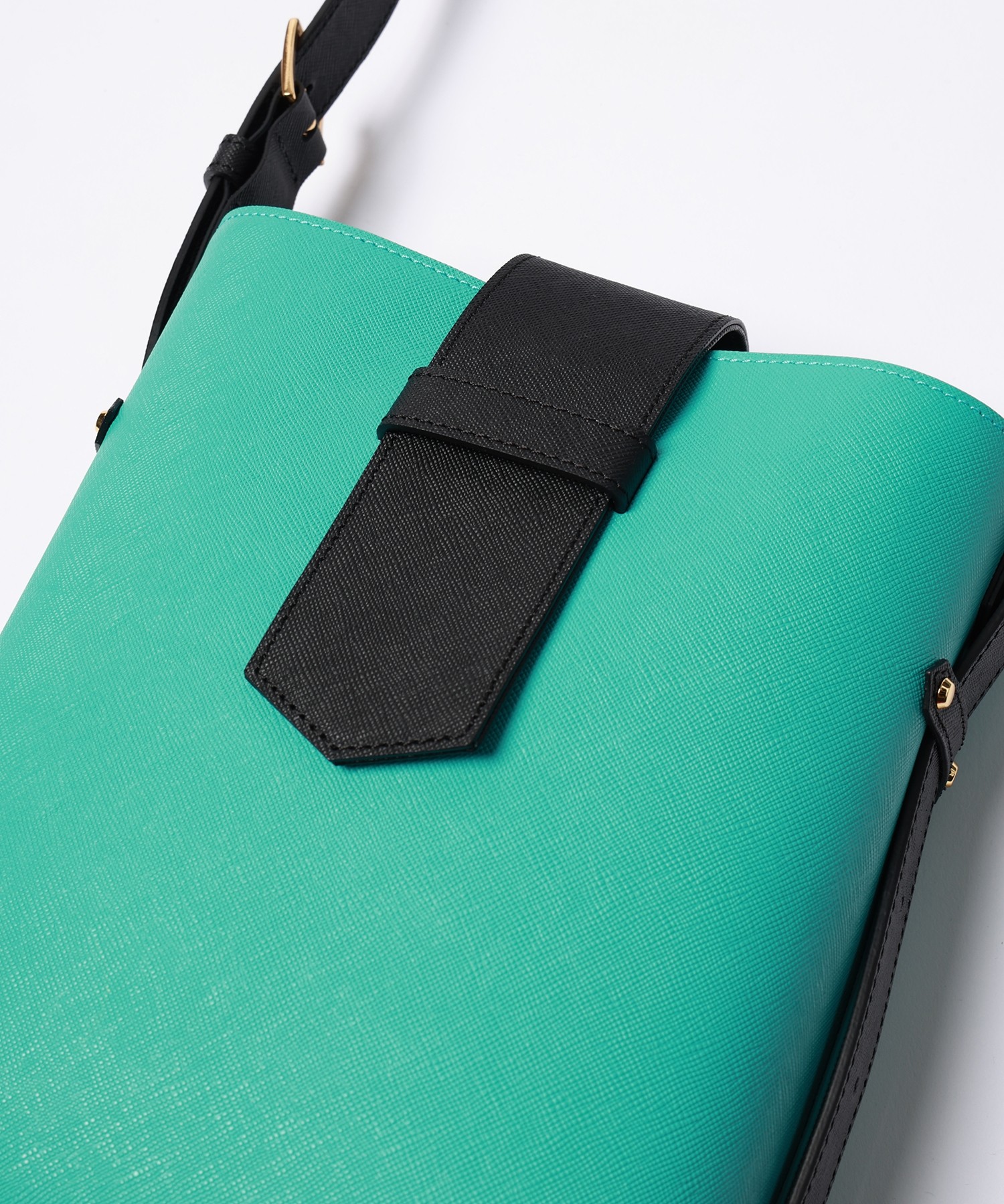 Leather Flap Bucket Bag